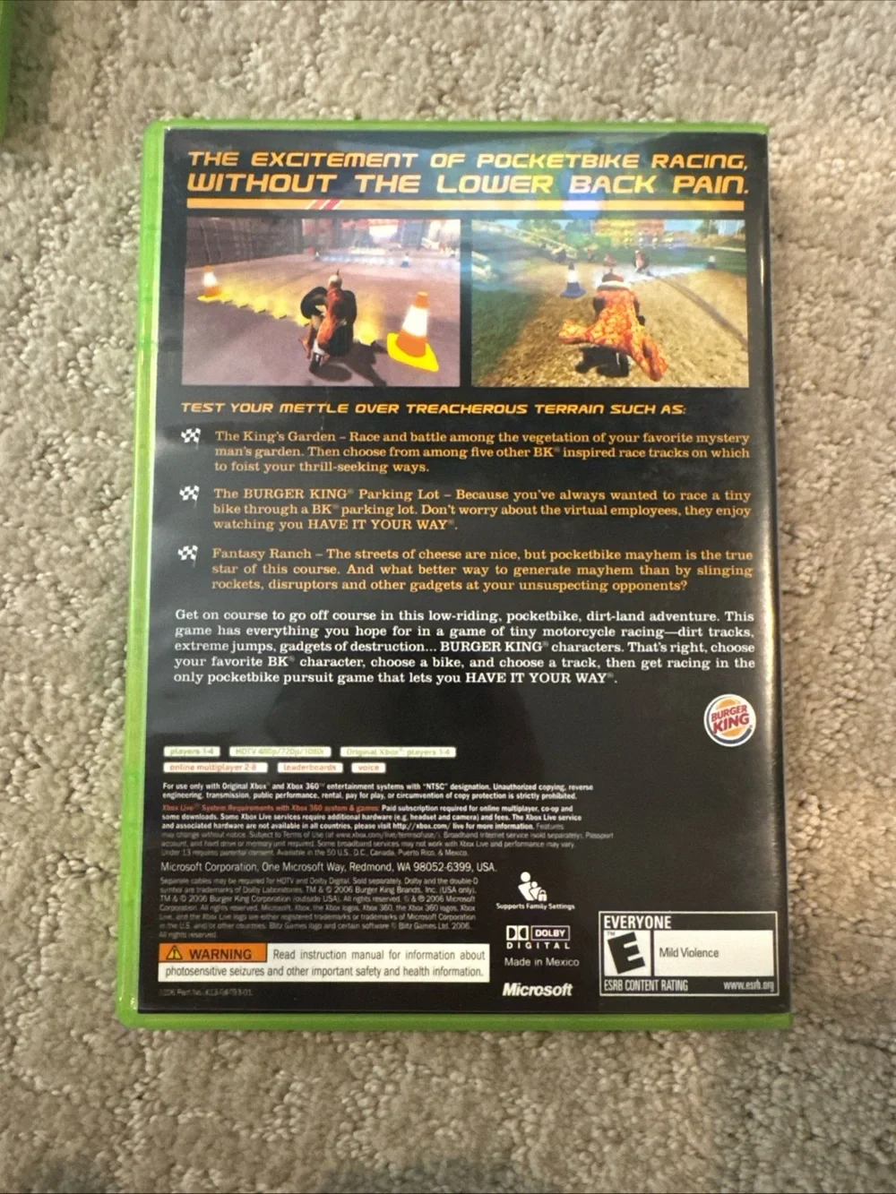 Microsoft Xbox PocketBike Racer – White & Green Artwork